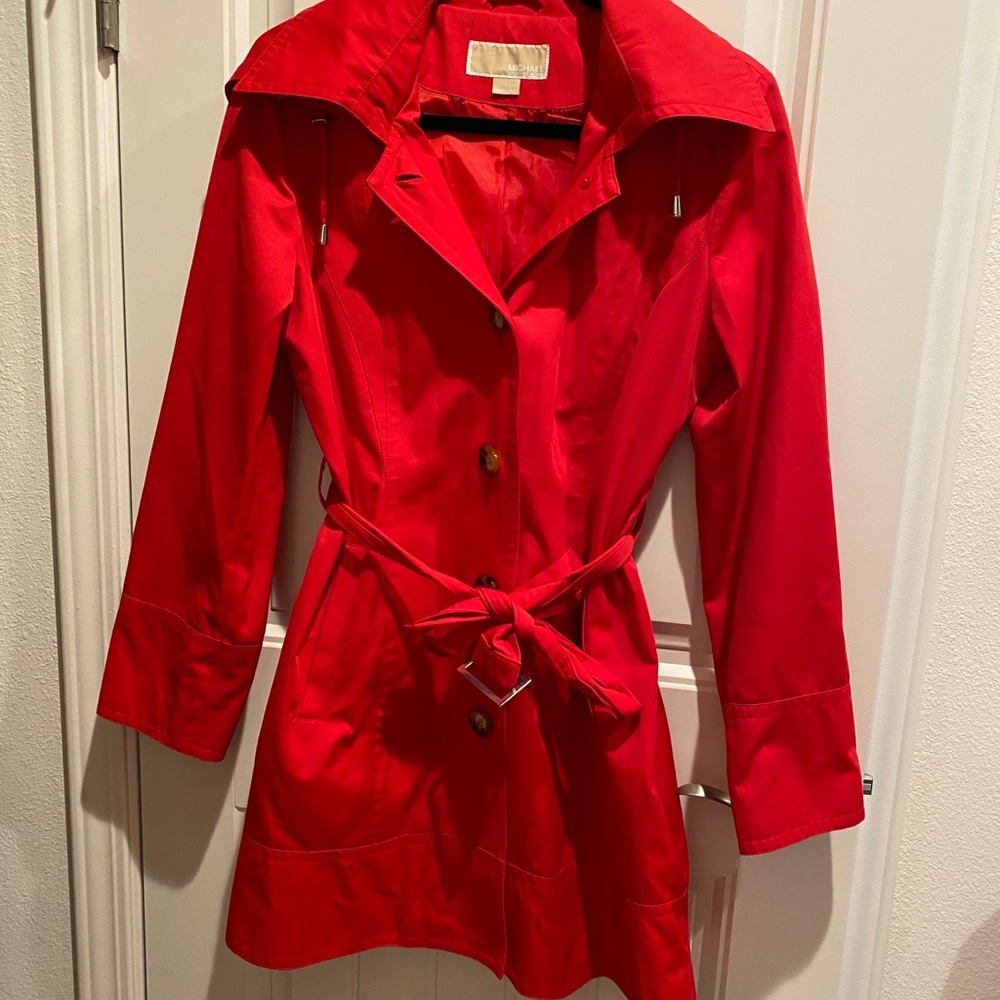 Michael Kors Bright Red Raincoat